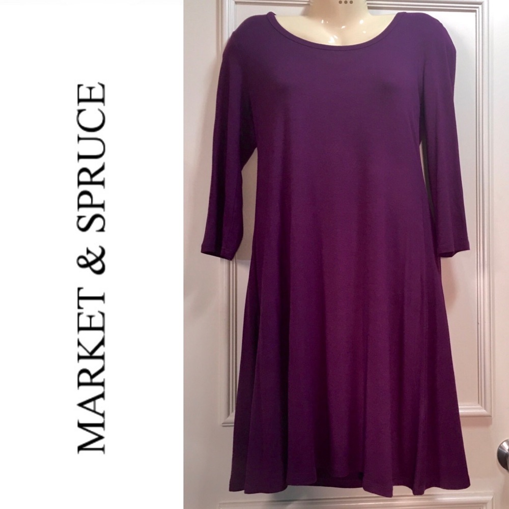 NWT! MARKET & SPRUCE plum stretch dress